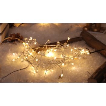   Tracon CHRMB40WW LED karácsonyi lánc,csepp,elemes Timer 6+18h,40LED, 3000K, 3xAA ( CHRMB40WW )