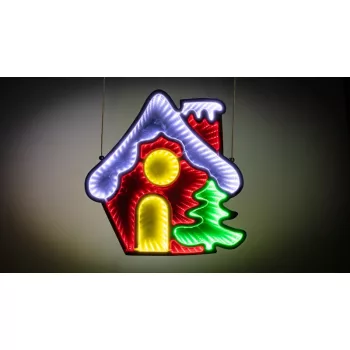   Tracon CHRMMH LED karácsonyi tükördísz , házikó, USB (X25014) USB, 1,5m, 327LED, 4,5W, RGB