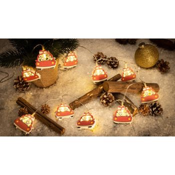   Tracon CHRSTCR10WW LED karácsonyi lánc,autó,fa,elemes (X24015), Timer 6+18h, 10LED, 3000K, 2xAA