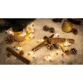   Tracon CHRSTCS10WW LED karácsonyi lánc,autó,fa,elemes (X24014), Timer 6+18h, 10LED, 3000K, 2xAA