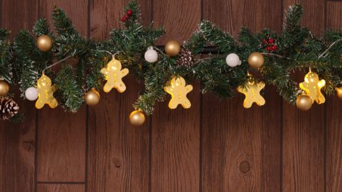 Tracon CHRSTGMGM10WW LED karácsonyi lánc, mézeskalács, fém, elemes Timer 6+18h,10LED, meleg fehér ( 3000K ) színhőmérséklettel, 2xAA ( CHRSTGMGM10WW )