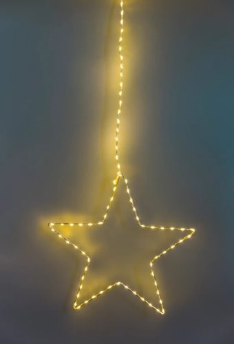 Tracon CHRSTHM104WW LED karácsonyi ablakdísz, csillag, elemes Timer 6+18h, 104LED, meleg fehér ( 3000K ) színhőmérséklettel, 3xAA ( CHRSTHM104WW )