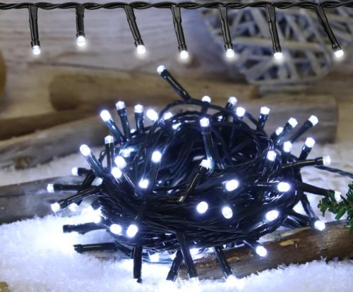 Tracon CHRSTHOB200CW Karácsonyi fényfüzér, kültéri/beltéri (X25024) 230VAC, 2+5M, 200LED, 3,6W, 12000-13000K,I P44
