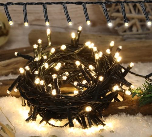 Tracon CHRSTHOP400WW Karácsonyi programozható fényfüzér, kültéri/beltéri (X25043) 230VAC, 2+10M, 400LED, 3,6W, 2600-2700K, IP44