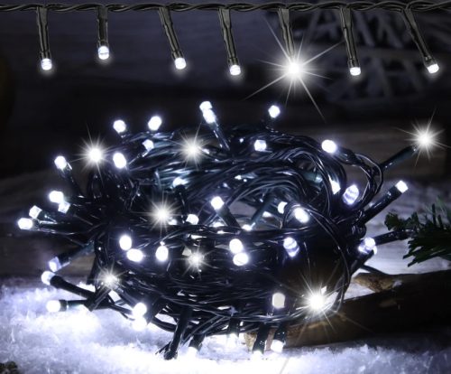 Tracon CHRSTHOSC800CW Karácsonyi sziporkázó fényfüzér, kültéri/beltéri (X25041) 230VAC, 5+20M, 800LED, 6W, , 12000-13000K, IP44