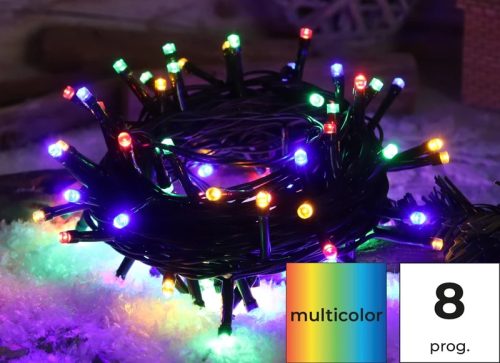 Tracon CHRSTOP100RGB Karácsonyi programozható fényfüzér, színes, kültéri/beltéri 230VAC, 2+10M, 100LED, 3,6W, RGB, IP44 ( CHRSTOP100RGB )