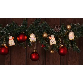   Tracon CHRSTPBW10WW LED karácsonyi lánc, pingvin,medve, elemes Timer 6+18h,10LED, meleg fehér ( 3000K ) színhőmérséklettel, 2xAA ( CHRSTPBW10WW )