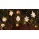 Tracon CHRSTSFWM10WW LED karácsonyi lánc, hópehely,fehér, fém, elemes Timer 6+18h,10LED, meleg fehér ( 3000K ) színhőmérséklettel, 2xAA ( CHRSTSFWM10WW )