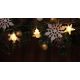 Tracon CHRSTSSTA10WW LED karácsonyi lánc, hópehely,fa, csillag, elemes Timer 6+18h, 10LED, meleg fehér ( 3000K ) színhőmérséklettel, 2xAA ( CHRSTSSTA10WW )
