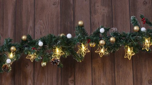 Tracon CHRSTSTM10WW LED karácsonyi lánc, csillag,fém, elemes Timer 6+18h,10LED, meleg fehér ( 3000K ) színhőmérséklettel, 2xAA ( CHRSTSTM10WW )