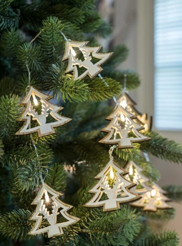 Tracon CHRSTTRW10WW LED karácsonyi lánc, fenyő, szarvas, fa, elemes Timer 6+18h,10LED, meleg fehér ( 3000K ) színhőmérséklettel, 2xAA ( CHRSTTRW10WW )
