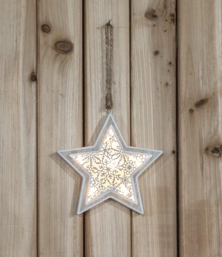 Tracon CHRSTWW5WW LED karácsonyi csillag, fa, elemes Timer 6+18h,5LED, meleg fehér ( 3000K ) színhőmérséklettel, 2xAA ( CHRSTWW5WW )