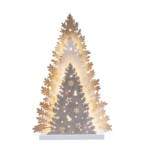 Tracon CHRTRWG13WW LED karácsonyi fenyő, fa, elemes Timer 6+18h,13LED, meleg fehér ( 3000K ) színhőmérséklettel, 2xAA ( CHRTRWG13WW )