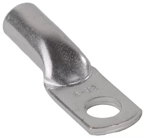 Tracon CLH25-10, Szigeteletlen szemes csősaru, ónozott elektrolitréz 25mm2, M10, (d1=7.8mm, d2=10.5mm)