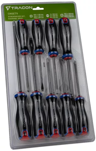 Tracon CNSET9 Csavarhúzó szett Diamond, 9pcs