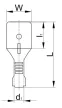Tracon CS3, Szigeteletlen rátolható csatlakozó csap, sárgaréz 2,8×0,5mm, 0,5-1mm2