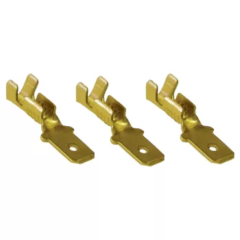   Tracon CS6, Szigeteletlen rátolható csatlakozó csap, sárgaréz 6,3×0,8mm, 0,75-1,5mm2