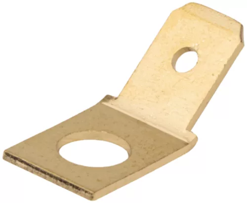 Tracon CSA-45-4, Csavaros rögzítésű szigeteletlen csatlakozó csap, sárgaréz 6,3x0,8mm 45°, M4