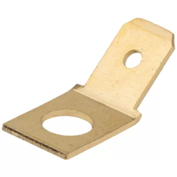   Tracon CSA-45-5, Csavaros rögzítésű szigeteletlen csatlakozó csap, sárgaréz 6,3x0,8mm 45°, M5