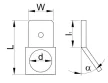 Tracon CSA-45-5, Csavaros rögzítésű szigeteletlen csatlakozó csap, sárgaréz 6,3x0,8mm 45°, M5