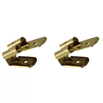 Tracon CSEL szigeteletlen rátolható csatlakozó csap + hüvely sárgaréz 6,3×0,8 mm