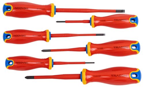 Tracon CSET1000 1000 V-ra szigetelt csavarhúzószett 1000 V, 1x5,5x125mm, 0,8x4x100mm, 0,4x2,5x75mm