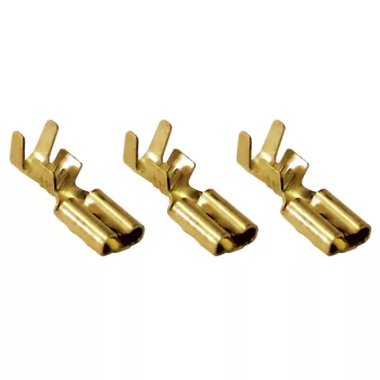 Tracon CSH5 szigeteletlen rátolható csatlakozó hüvely sárgaréz 4,8×0,5 mm