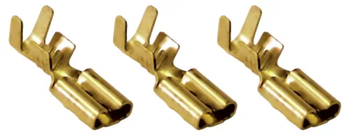 Tracon CSH5 szigeteletlen rátolható csatlakozó hüvely sárgaréz 4,8×0,5 mm