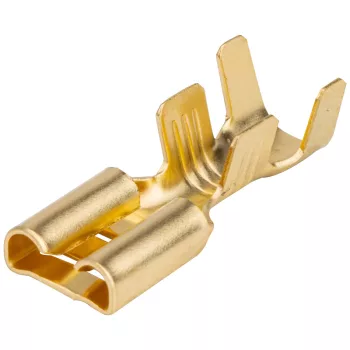 Tracon CSH6-2 szigeteletlen rátolható csatlakozó hüvely sárgaréz 6,3×0,8 mm