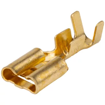   Tracon CSH6, Szigeteletlen rátolható csatlakozó hüvely, sárgaréz 6,3×0,8mm, 1-2,5mm2