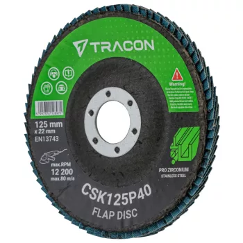 Tracon CSK125P40 Csiszolókorong 125x22mm, P40