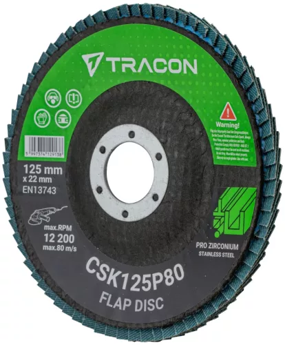 Tracon CSK125P80 Csiszolókorong 125x22mm, P80