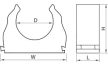 Tracon CSS-16, Csőrögzítő, sorolható klipsz D=16mm, PP