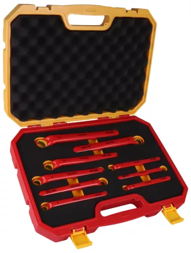 Tracon CSSET9 9 darabos 1000 V-ra szigetelt gyűrűs kulcs készlet 1000V, CR-V, 10-24mm