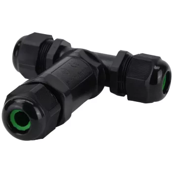 Tracon CST4-T Tömítőszelencés kábeltoldó, T-elágazó, 0.5-4 mm2, IP68, PC+PA6.6, 5P, 450VAC, 24A