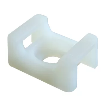 Tracon CSTALP-2 Csavarozható, 2oldalt fűzhető kábelkötegelő talp, natúr, 23×16mm, d=6,3mm, PA6.6