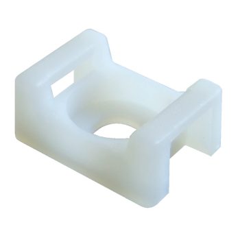   Tracon CSTALP-3 Csavarozható, 2oldalt fűzhető kábelkötegelő talp, natúr 12.8×7mm, d=3.3mm, PA6.6