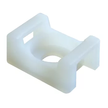 Tracon CSTALP-3 Csavarozható, 2oldalt fűzhető kábelkötegelő talp, natúr, 12.8×7mm, d=3.3mm, PA6.6
