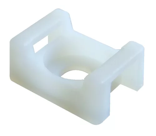 Tracon CSTALP-3 Csavarozható, 2oldalt fűzhető kábelkötegelő talp, natúr, 12.8×7mm, d=3.3mm, PA6.6