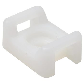   Tracon CSTALP-4 Csavarozható, 2oldalt fűzhető kábelkötegelő talp, natúr 16×11mm, d=7mm, PA6.6