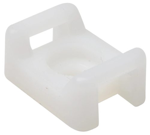 Tracon CSTALP-4 Csavarozható, 2oldalt fűzhető kábelkötegelő talp, natúr 16×11mm, d=7mm, PA6.6