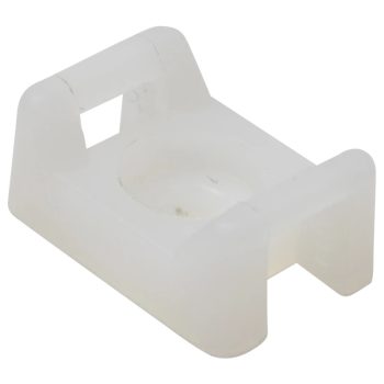   Tracon CSTALP-6 Csavarozható, 2oldalt fűzhető kábelkötegelő talp, natúr 26×16mm, d=10mm, PA6.6
