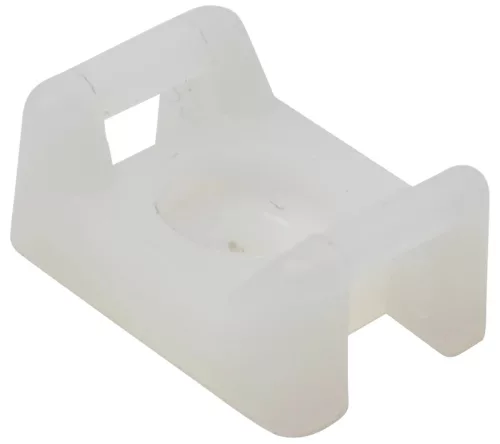 Tracon CSTALP-6 Csavarozható, 2oldalt fűzhetőkábelkötegelő talp, natúr, 26×16mm, d=5mm, PA6.6