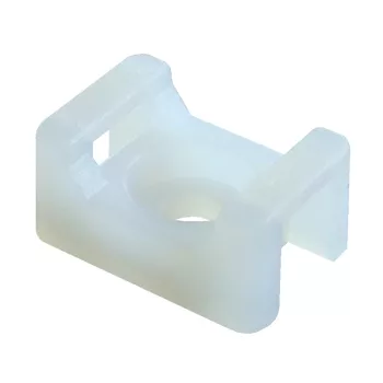 Tracon CSTALP Csavarozható, 2oldalt fűzhető kábelkötegelő talp, natúr, 15×10mm, d=3.5mm, PA6.6