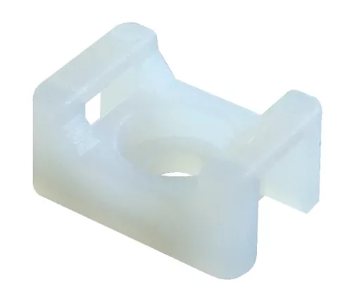 Tracon CSTALP Csavarozható, 2oldalt fűzhető kábelkötegelő talp, natúr 15×10mm, d=3.5mm, PA6.6