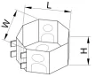 Tracon D70/8 perforált szerelvénydoboz, 72×72×46 mm