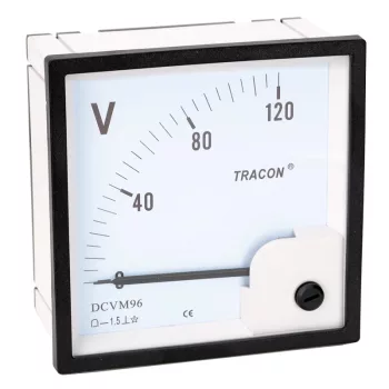   Tracon DCVM96-120, Analóg egyenáramú voltmérő 96×96mm, 120V DC