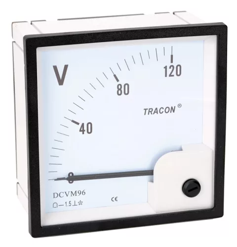 Tracon DCVM96-120, Analóg egyenáramú voltmérő 96×96mm, 120V DC