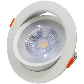   Tracon DLCOB9NW Beépíthető álmennyezeti LED lámpatest, forgatható 200-240 V, 50Hz, 9W, 4000K, 630lm, 38°, IP20, EEI=G