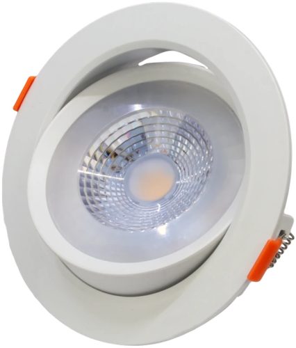Tracon DLCOB9NW Beépíthető álmennyezeti LED lámpatest, forgatható 200-240 V, 50Hz, 9W, 4000K, 630lm, 38°, IP20, EEI=G